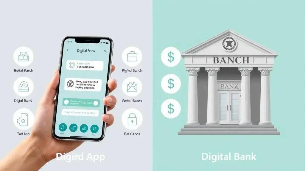 Comparação entre contas digitais gratuitas e tradicionais