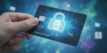 Fraudes com Cartão de Crédito: 6 Dicas Essenciais para 2026 Cartão de crédito seguro com cadeado digital, simbolizando proteção contra fraudes financeiras.