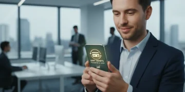 Pessoa analisando opções de portabilidade de cartão de crédito no celular em 2026
