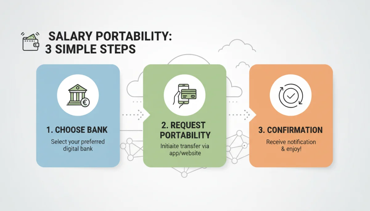 Infográfico com passo a passo simplificado para portabilidade de salário