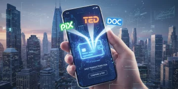 PIX x TED/DOC 2026: Vantagens para Transações Diárias Comparativo visual entre PIX, TED e DOC em tela de celular para transações financeiras em 2026.